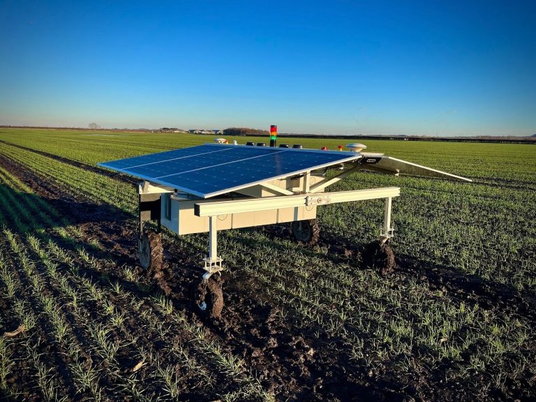 CLAWs weeding robot on field