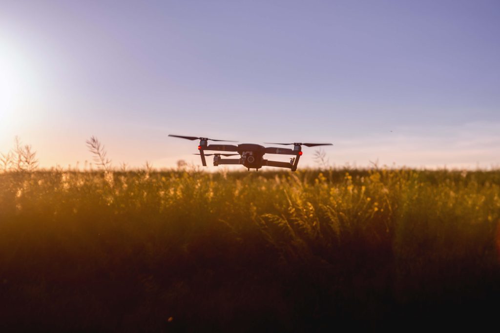 Drone over field
