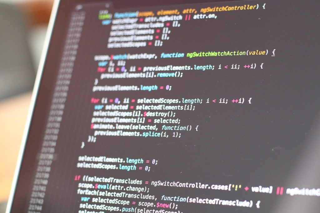 Code on computer screen